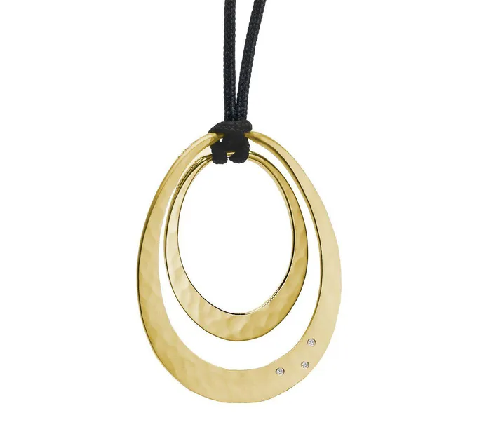 Necklaces 14K Gold Oval Solar Eclipse Twilight Pendant Toby Pomeroy