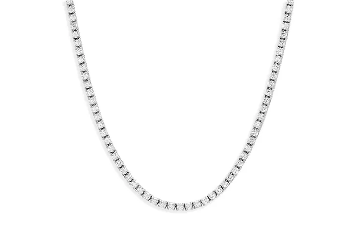 Necklaces Albert Hern Necklace 18kt Gold Round Diamonds 611 cts Tennis