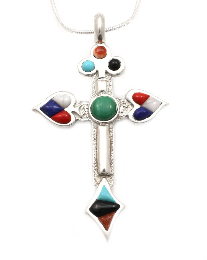 Necklaces Ben Nighthorse Saints And Sinner Cross Pendant
