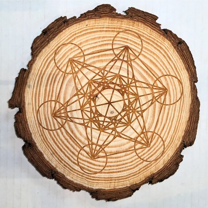 Necklaces Bliss Crystals Tree Trunk Wood Grid 65 Laser Etched K202