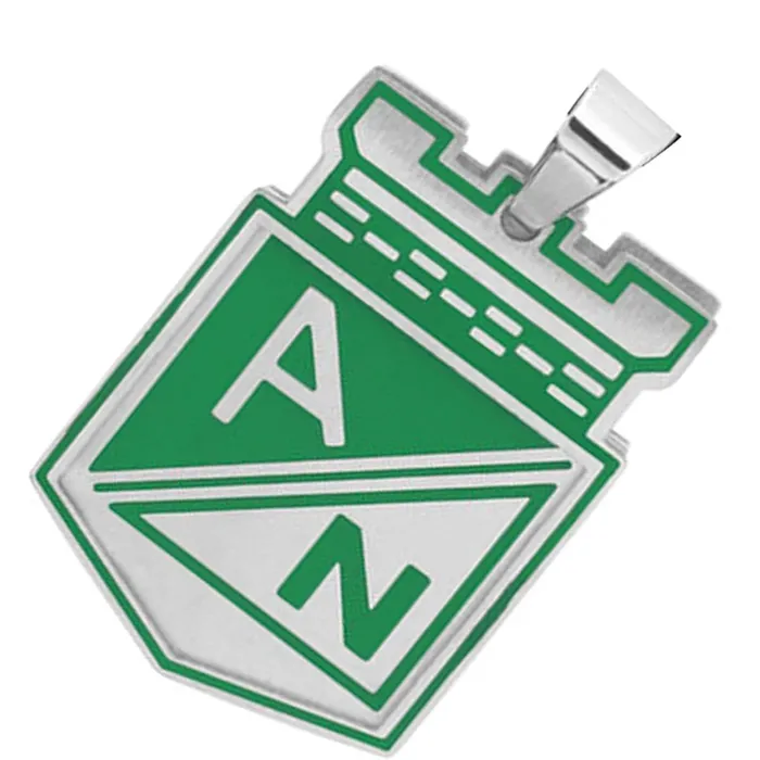 Necklaces INOX JEWELRY Green and Silver Tone Stainless Steel Columbian Football Team Small CutOut Pendant Necklaces INOX JEWELRY Green and Silver Tone Stainless Steel Columbian Football Team Small CutOut Pendant