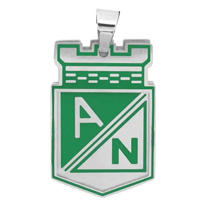 Necklaces INOX JEWELRY Green and Silver Tone Stainless Steel Columbian Football Team Small CutOut Pendant