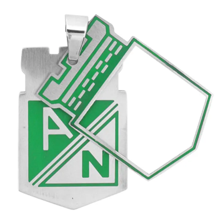 Necklaces INOX JEWELRY Green and Silver Tone Stainless Steel Columbian Football Team Small CutOut Pendant