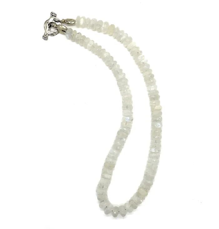 Necklaces Pam Springall Rainbow Moonstone Bead Necklace 20