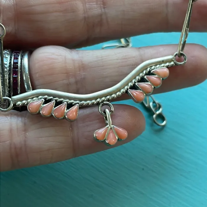 Necklaces Pink Coral Chandelier Necklace Sterling Silver Vintage Vintage Paris Jewelry Necklaces Pink Coral Chandelier Necklace Sterling Silver Vintage Vintage Paris Jewelry