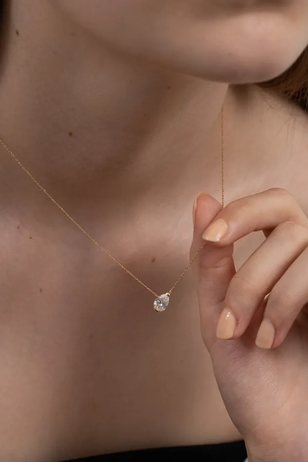 Necklaces PRMAL Facet 1ct Pear Necklace Necklaces PRMAL Facet 1ct Pear Necklace
