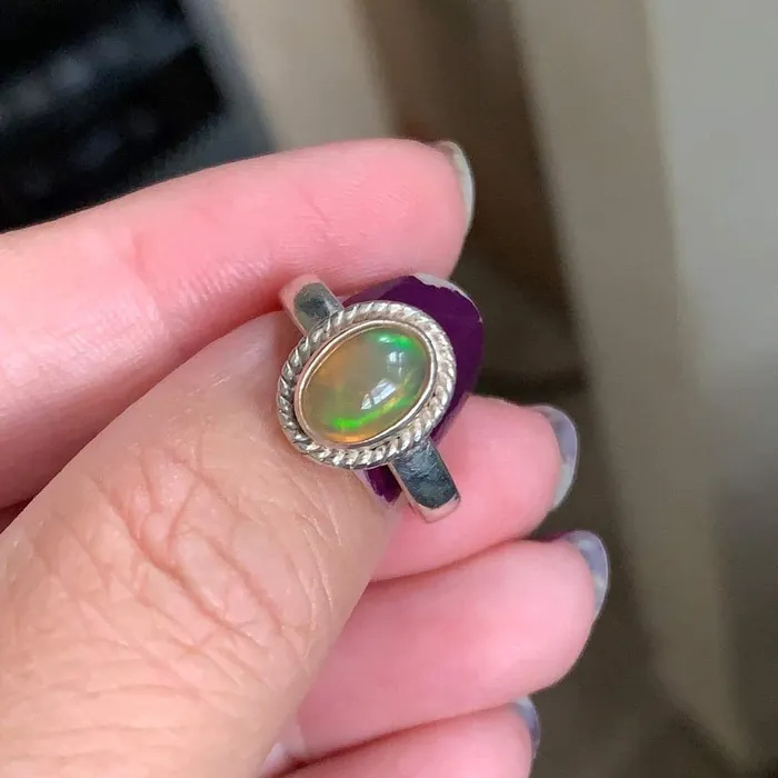 Opal Ring Sterling Silver Vintage Love Vintage Paris Rings