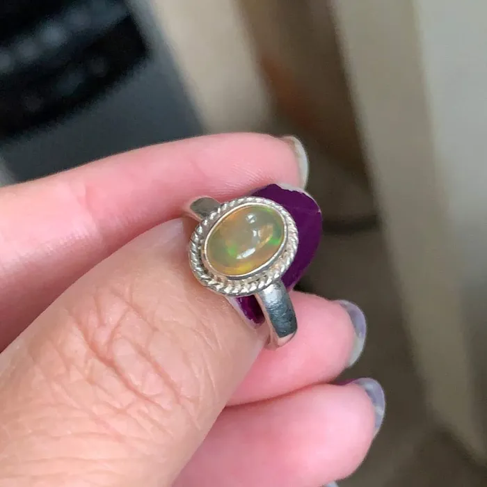 Opal Ring Sterling Silver Vintage Love Vintage Paris Rings