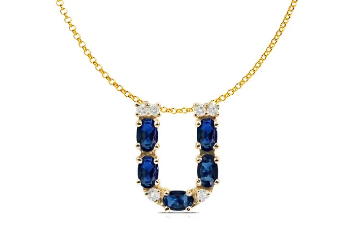 Pendant Letter U Initial 18kt Gold Albert Hern Necklaces