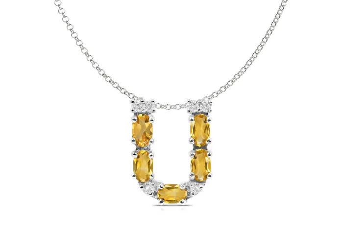 Pendant Letter U Initial 18kt Gold Albert Hern Necklaces