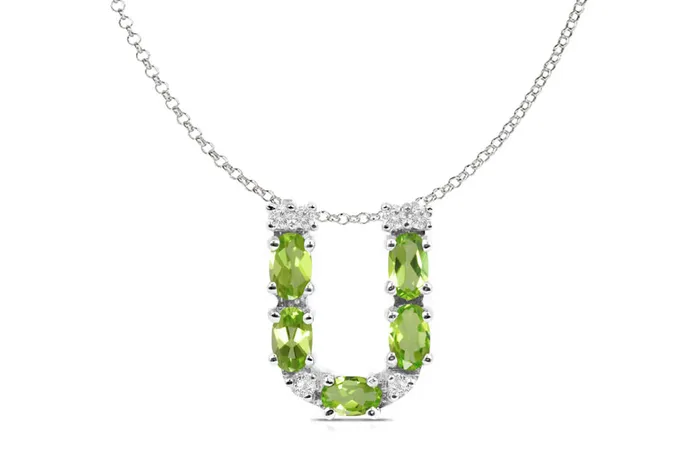Pendant Letter U Initial 18kt Gold Albert Hern Necklaces