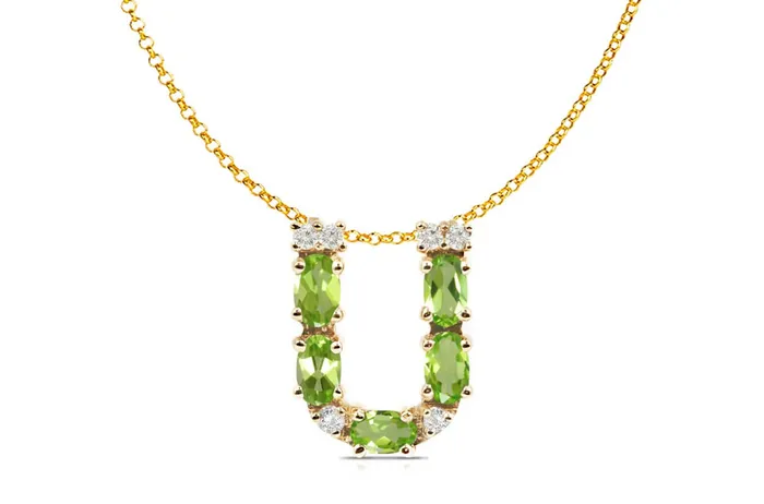 Pendant Letter U Initial 18kt Gold Albert Hern Necklaces