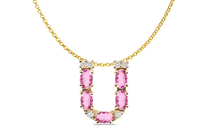 Pendant Letter U Initial 18kt Gold Albert Hern Necklaces