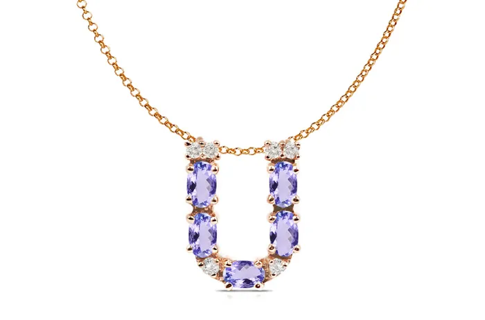 Pendant Letter U Initial 18kt Gold Albert Hern Necklaces