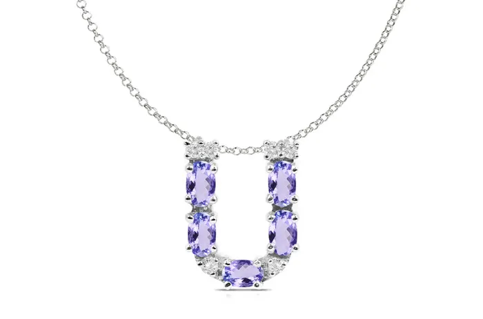 Pendant Letter U Initial 18kt Gold Albert Hern Necklaces