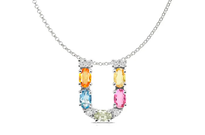 Pendant Letter U Initial 18kt Gold Albert Hern Necklaces