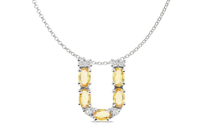 Pendant Letter U Initial 18kt Gold Albert Hern Necklaces