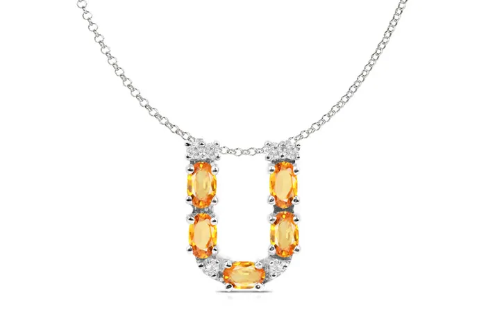 Pendant Letter U Initial 18kt Gold Albert Hern Necklaces