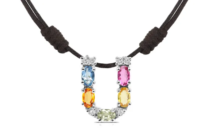 Pendant Letter U Initial 18kt Gold Albert Hern Necklaces
