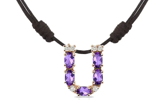 Pendant Letter U Initial 18kt Gold Albert Hern Necklaces