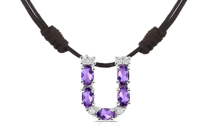 Pendant Letter U Initial 18kt Gold Albert Hern Necklaces