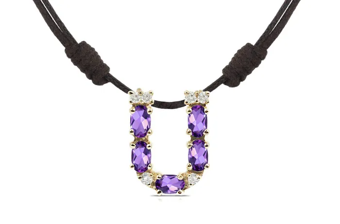 Pendant Letter U Initial 18kt Gold Albert Hern Necklaces