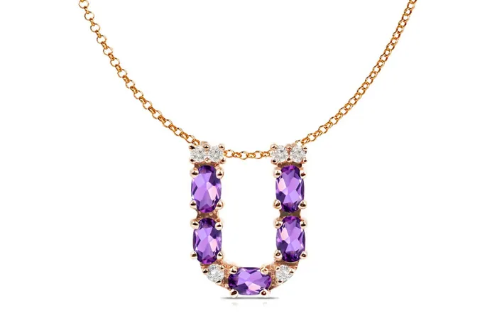 Pendant Letter U Initial 18kt Gold Albert Hern Necklaces