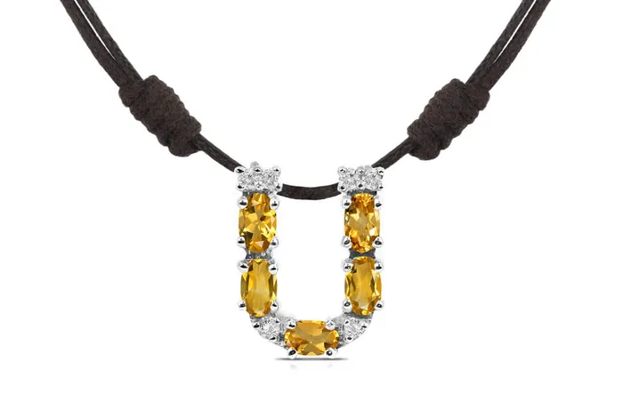 Pendant Letter U Initial 18kt Gold Albert Hern Necklaces