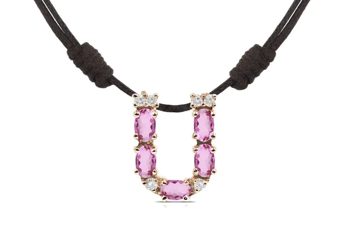 Pendant Letter U Initial 18kt Gold Albert Hern Necklaces