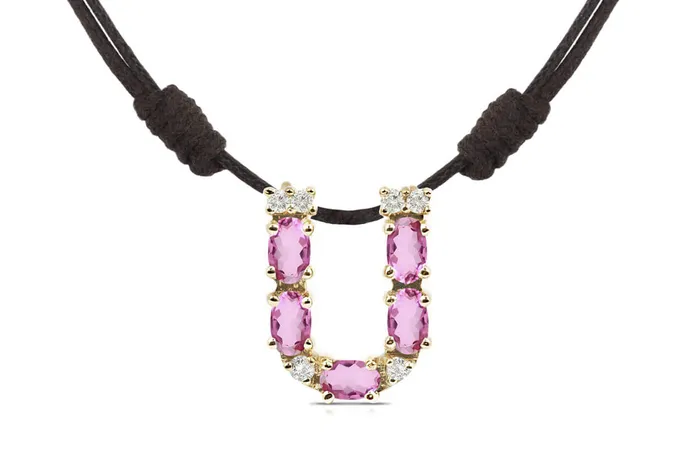 Pendant Letter U Initial 18kt Gold Albert Hern Necklaces