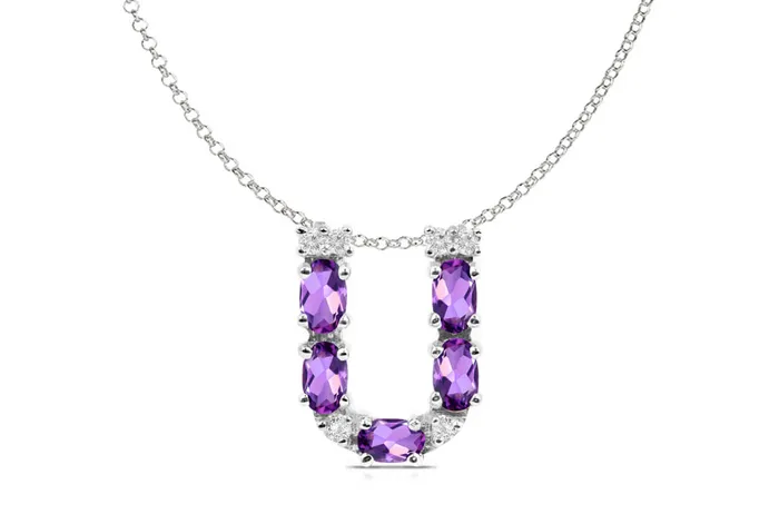 Pendant Letter U Initial 18kt Gold Albert Hern Necklaces