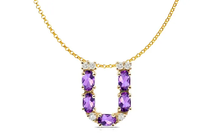 Pendant Letter U Initial 18kt Gold Albert Hern Necklaces