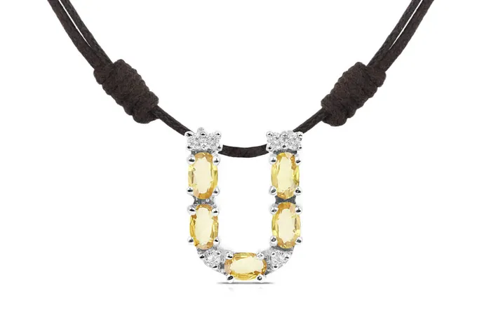 Pendant Letter U Initial 18kt Gold Albert Hern Necklaces