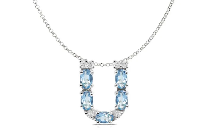 Pendant Letter U Initial 18kt Gold Albert Hern Necklaces