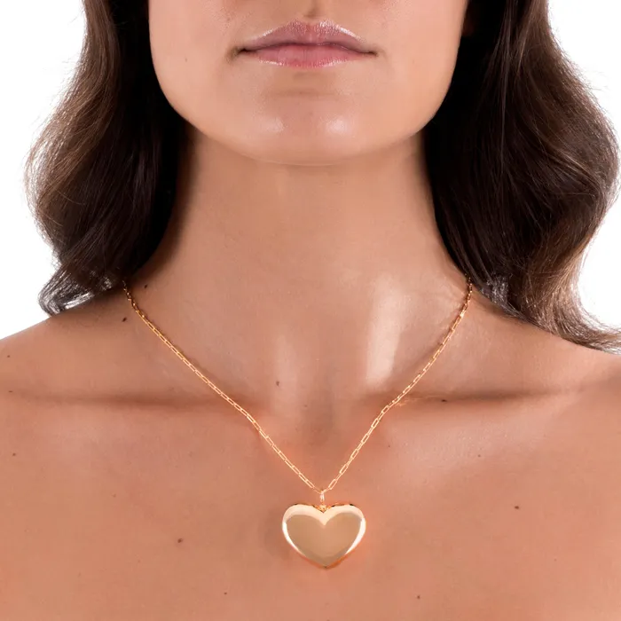 POP LARGE HEART PENDANT IN 18K YELLOW GOLD PLATED SILVER Jack Vartanian Necklaces