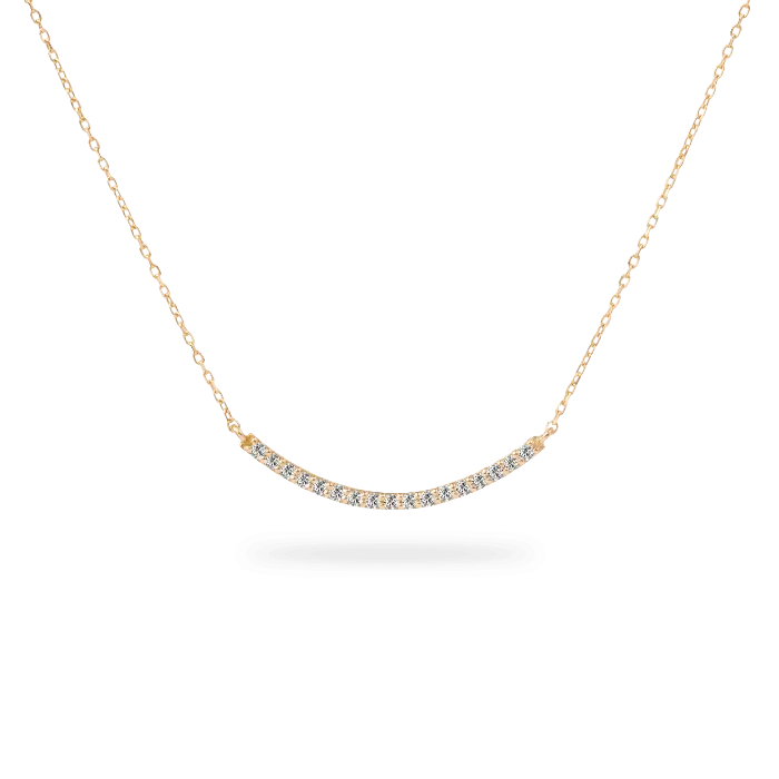 PRMAL Necklaces Pave Long Curve Necklace