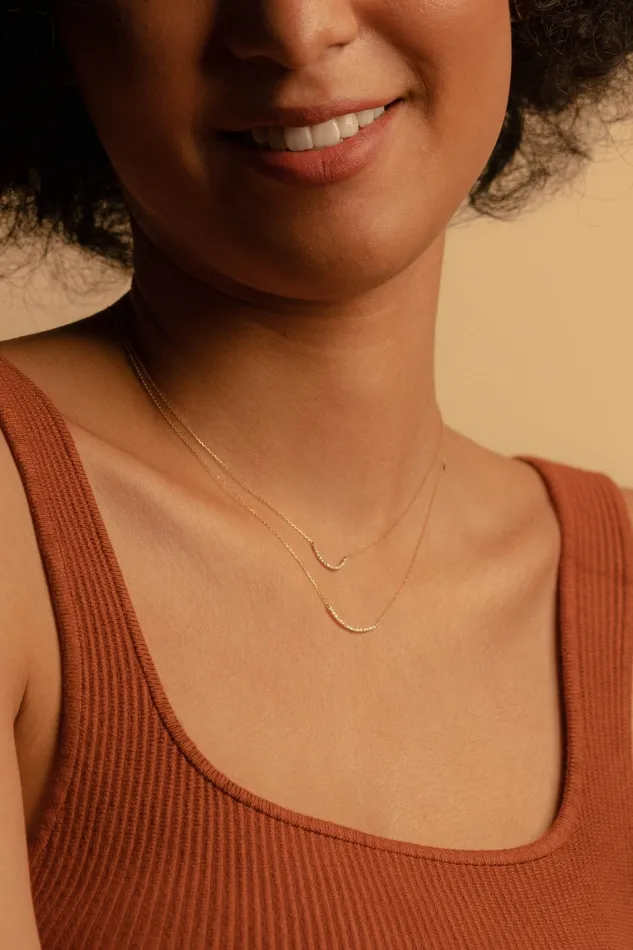 PRMAL Necklaces Pave Long Curve Necklace PRMAL Necklaces Pave Long Curve Necklace