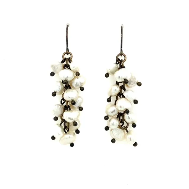 Rebel Designs Inc Earrings Fresh Water Pearl Cluster Earrings