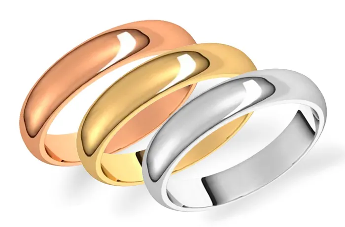 Ring 4mm Solid Gold Half Round Wedding Bands Albert Hern Rings