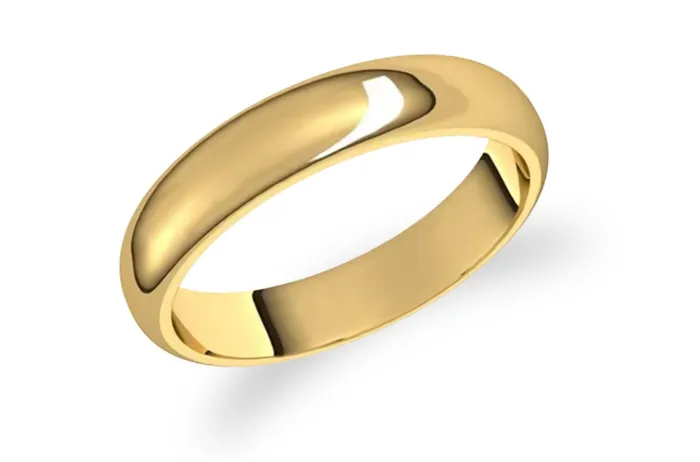 Ring 4mm Solid Gold Half Round Wedding Bands Albert Hern Rings