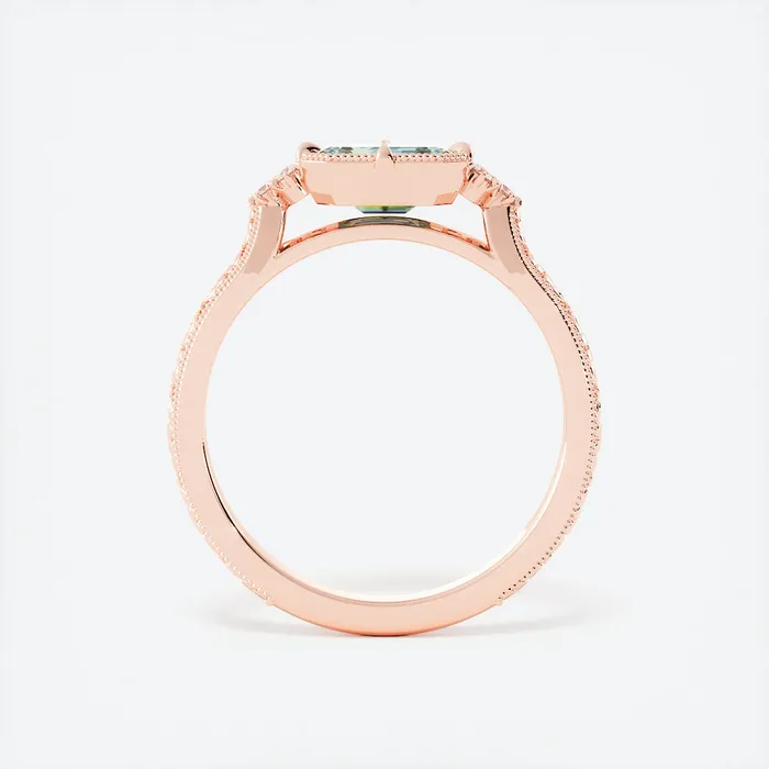 Rings AlbrechtJewellery Teal Sapphire and Diamond Engagement Ring 14K Rose Gold Radiant Shape Green Sapphire Ring Teal Blue Montana Sapphire Ring Rings AlbrechtJewellery Teal Sapphire and Diamond Engagement Ring 14K Rose Gold Radiant Shape Green Sapphire Ring Teal Blue Montana Sapphire Ring