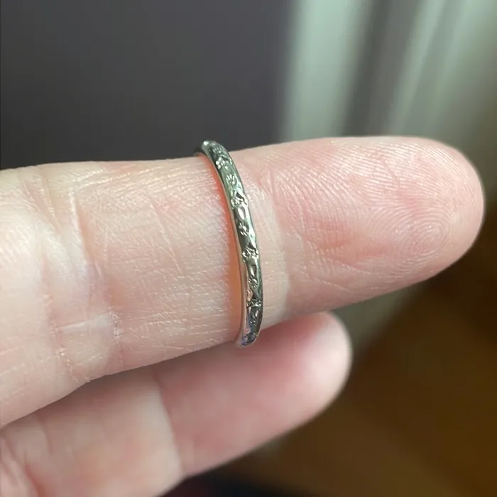 Rings Engraved White Gold Sun Band 14k Gold Vintage Vintage Paris Jewelry