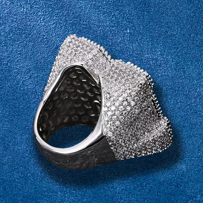 Rings Hip Hop M Letter Baguette Ring IceZeusShop Rings Hip Hop M Letter Baguette Ring IceZeusShop