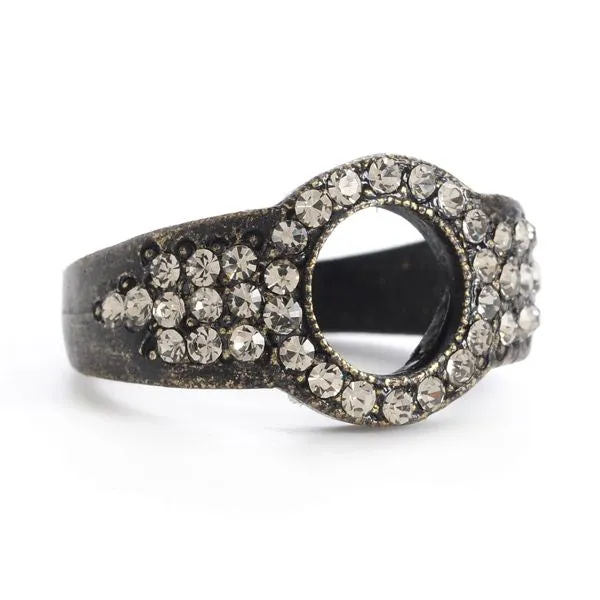 Round Keyhole Crystal Ring Rebel Designs Inc Rings