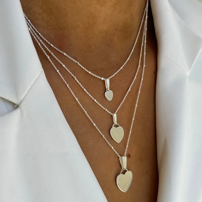 Silver Engraved Heart Necklace Truly Blessed Jewels Necklaces