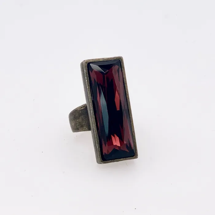 Single Rectangle Crystal Ring Rebel Designs Inc Rings