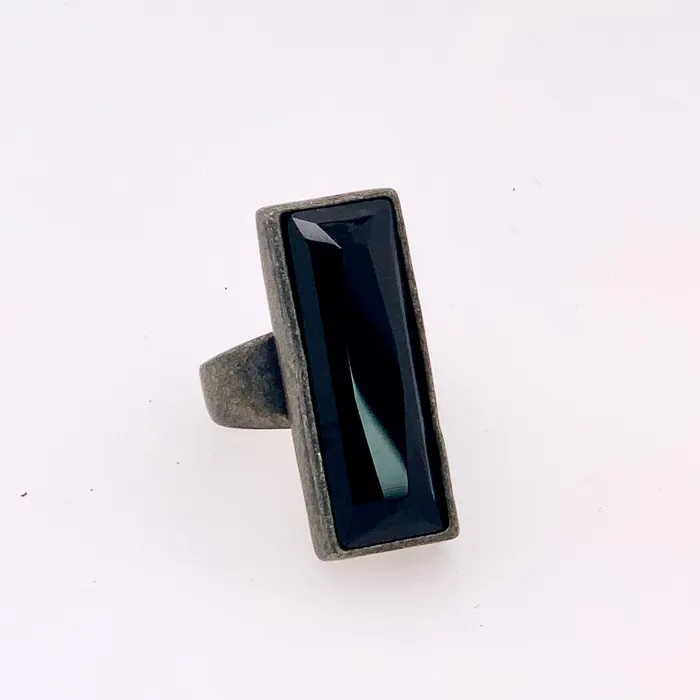 Single Rectangle Crystal Ring Rebel Designs Inc Rings