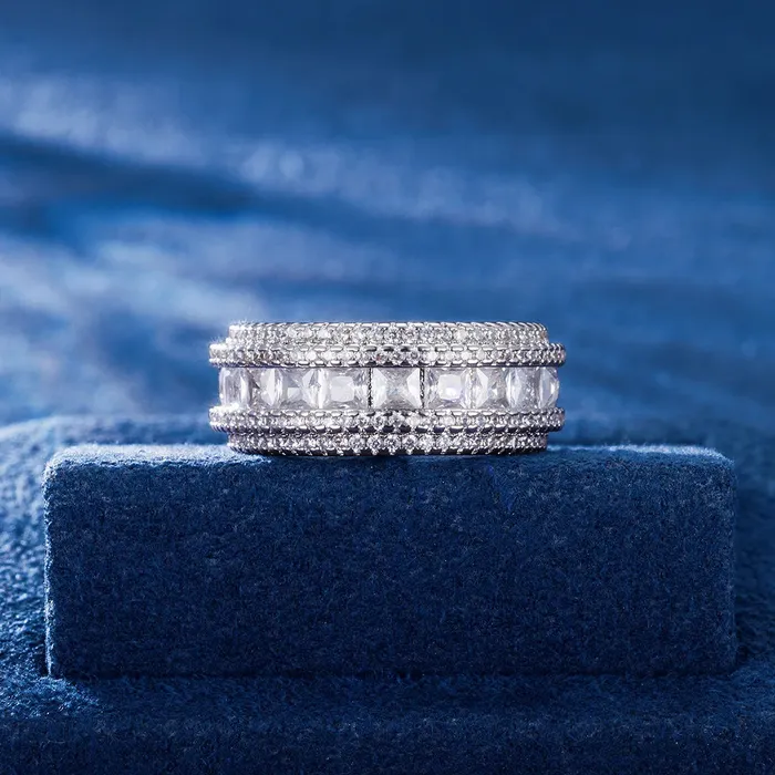 Single Row Princess Band Ring icezeusshop Rings