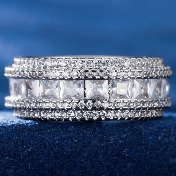 Single Row Princess Band Ring icezeusshop Rings