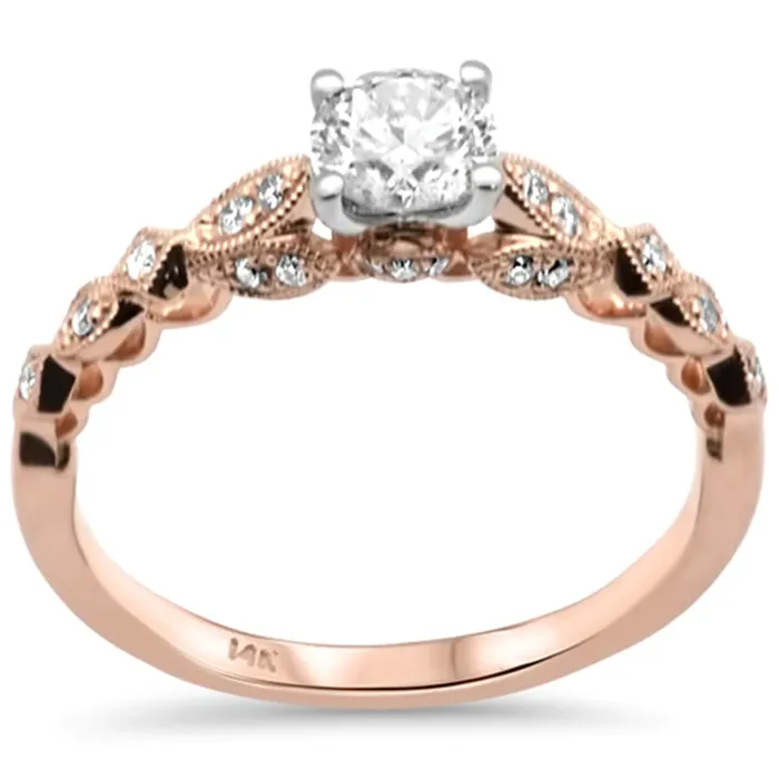 Sonara Rings 62ct 14K Rose Gold Diamond Engagement Ring Size 65 G SI Natural Diamonds Sonara Rings 62ct 14K Rose Gold Diamond Engagement Ring Size 65 G SI Natural Diamonds